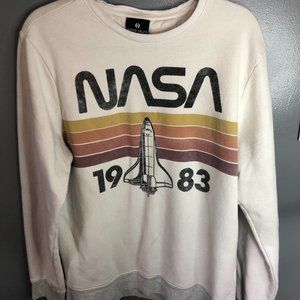 HYPERSPACE NASA sweatshirt white retro style large